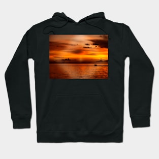 Lonely boat at sunset Hoodie